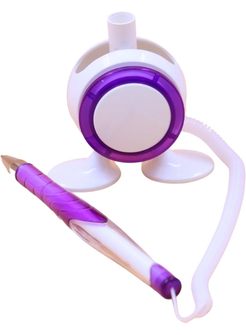 Creative Safe Ballpoint Pen with Lanyard and Double Adhesive Holder – Practical Desk Pen for Daily Use at Home, Office, Shops to Organize Writing and Easy Access (Mauve) - Image 4